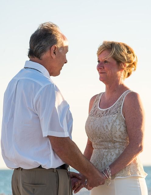 Mariage d'un couple de 70 ans